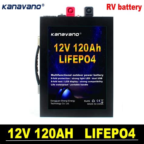 Akumulátor Kanavano 12V 120Ah LiFePo4 baterie 12.8V s bms + nabíječka ...