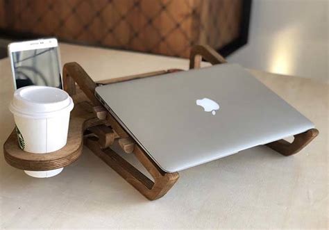 The Handmade Laptop Docking Station With Integrated Desk Organizer And