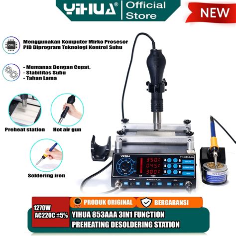 Jual Yihua AAA Blower Uap Hot Air Gun SMD Rework IN Solder Station Digital Soldering Tip