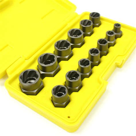 13pc Metric Sae 38 Drive Bolt Extractor Twist Socket Set Stud Nut 14