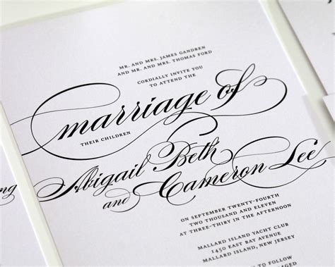 Calligraphy Wedding Invitations – Marriage Sample | Just A Little Wedding