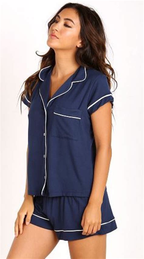 Gisele Navy Short Pj Set Eberjey Bedtime Flirt