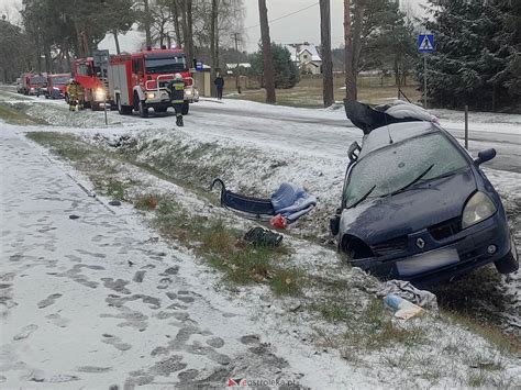 Uwaga wypadek W zderzeniu busa i osobówki poszkodowane dwie osoby 18