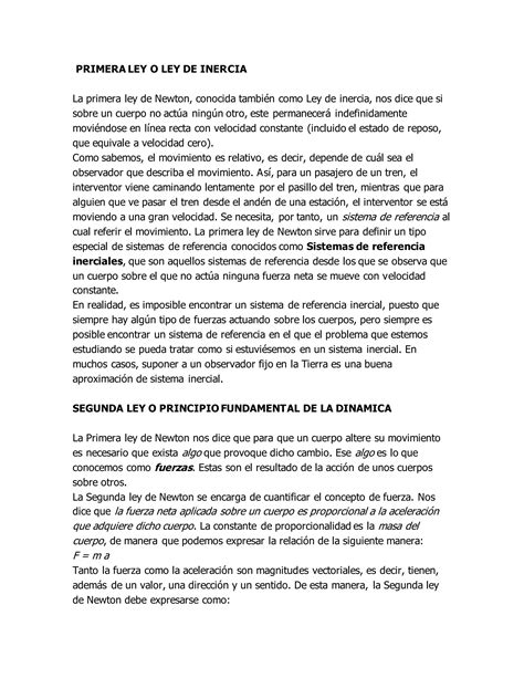 Fuerza Movimiento Leyes De Newton Ley Del Seno Y Coseno Pdf