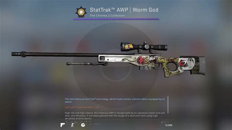 StatTrak AWP Worm God Field Tested Skin Showcase CS GO YouTube