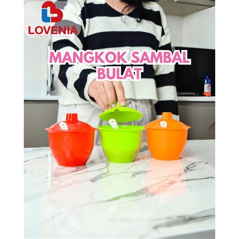 Jual Mangkok Sambal Bulat Set Tempat Saos Dengan Tutup Dan Sendok