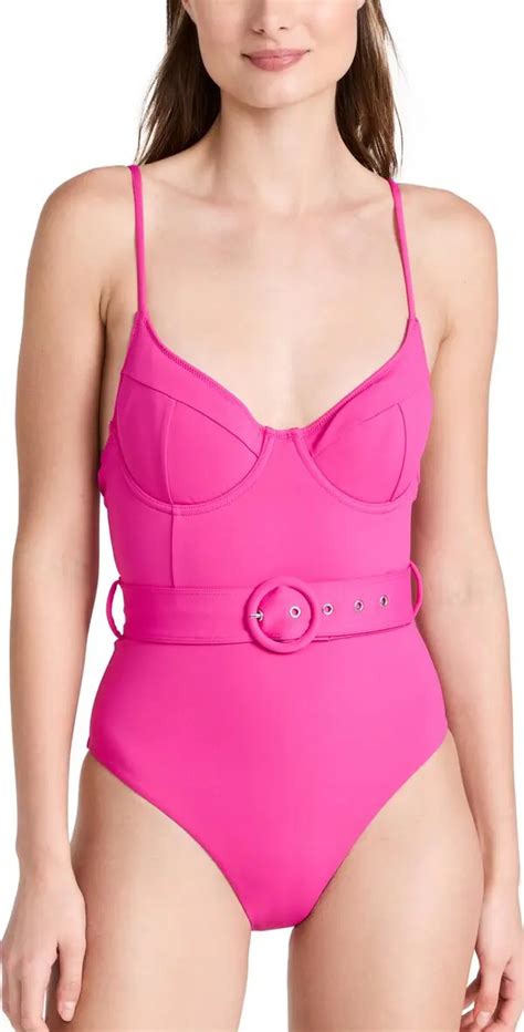 Buy Simkhai Noa Solid Swimwear Belted Swimsuit One Color At 50 Off