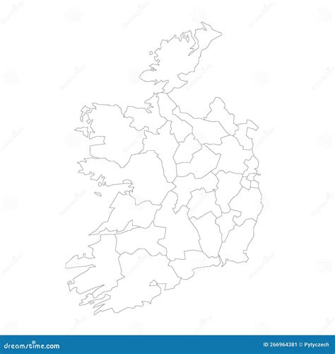 Mapa Político De Divisiones Administrativas De Irlanda Stock de