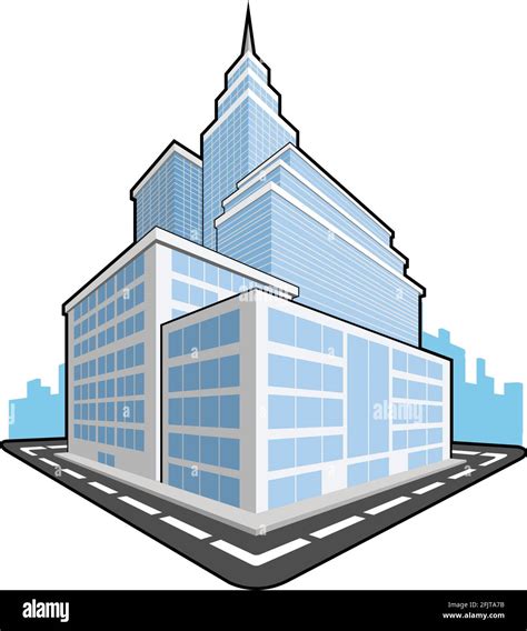 Office Company Building Corporation Tower Cartoon Vector Illustration ...