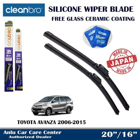 CLEANBRO Silicone Wiper Blade Set For TOYOTA AVANZA 2006 2015 20 16