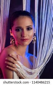 Beautiful Glamorous Brunette Girl Naked Shoulders Stock Photo Shutterstock