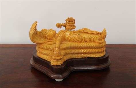 Anantashayana Vishnu Vintage Sleeping / Resting Vishnu Sculpture Mahavishnu Antique Hindu God ...