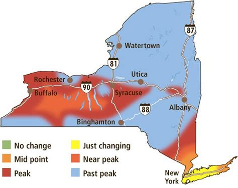 Map Of Fall Foliage Across New York Week Of October 25