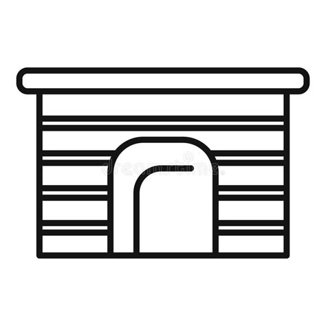Dog Kennel Accessory Icon Outline Vector Canine Home Stock Vector