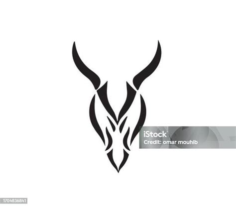 Deer Logo Tattoo Head Silhouette Vector Design Stock Illustration ...