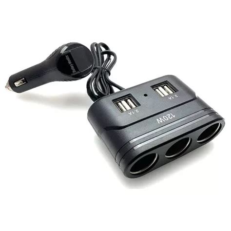 Adaptador Triple Encendedor Auto V V Puertos Usb W Cuotas