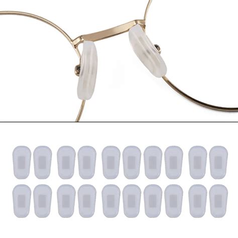 10 Pairs Push In Eyeglass Nose Pads Soft Silicone Air Cushion Glasses Replacement Nosepad Anti