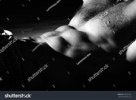 Naked Mans Chest Gym Black White Stock Photo Shutterstock