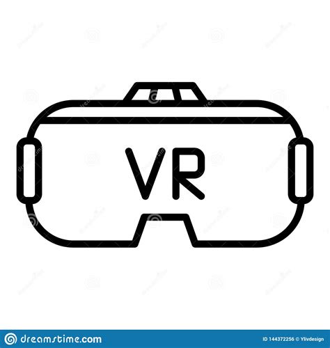 Icono De Los Vidrios De Vr Estilo Del Esquema Ilustraci N Del Vector