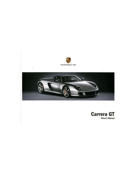 2003 Porsche Carrera Gt Owners Manual English