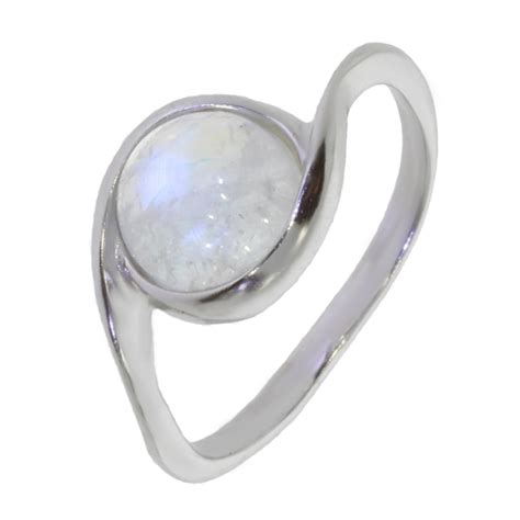 Bague Pl En Pierre De Lune V Ritable Bijoux En Argent Rhodi