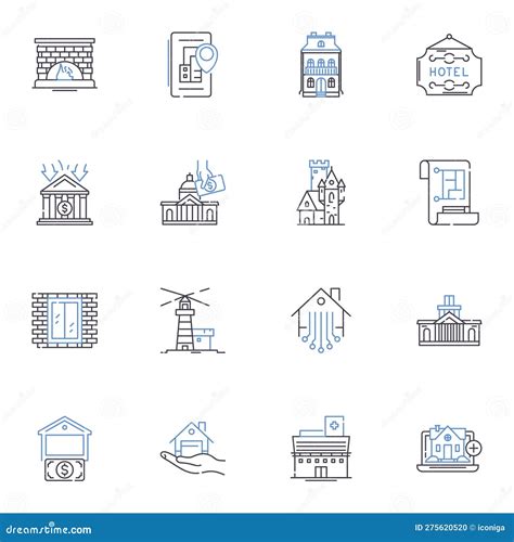 Property Ownership Line Icons Collection Title Deed Mortgage Equity