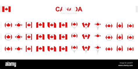 Large Collection Of Canada Flags Of Various Shapes And Effects Big Set