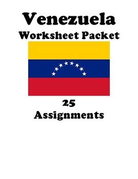 Venezuela Country Worksheet Packet Assignments By Bac Education