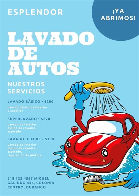 Plantillas De Carteles De Lavado De Coches Editables Canva