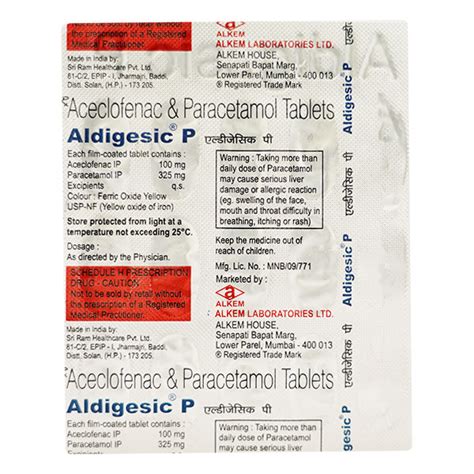 Aldigesic P Tablet Know Uses Side Effects Dosage Netmeds