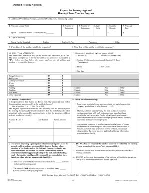 Request For Tenancy Approval Form Printable Forms Free Online