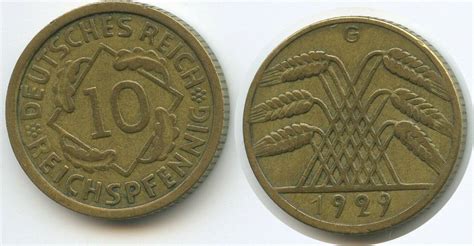 Deutsches Reich Weimar 10 Reichspfennig 1929 G Karlsruhe G11163