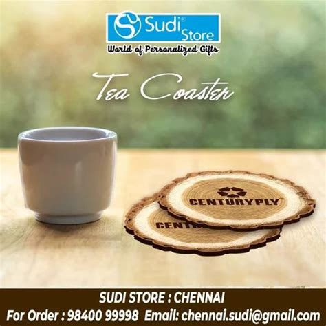 Round Designer Wooden Tea Coasters For Office Size 3 5 X 3 5 At Rs