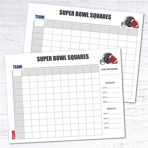 Free Printable Super Bowl Squares Board — Krafty Planner