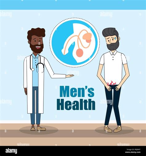 Doctor Diagnosis And Man With Renal Infection Stock Vector Image And Art