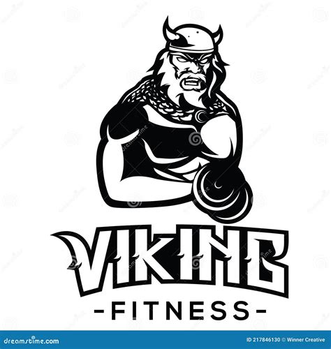 Viking Logo Design Viking Warrior Fitness Logo Vector Stock Vector