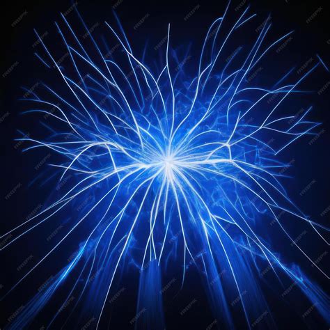 Premium Photo | A blue fireworks burst in the dark