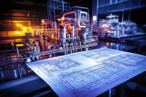 A Detailed Drawing Of A Factory In The Steel Industry Showcasing