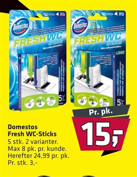 Domestos Fresh Wc Sticks Tilbud Hos Fleggaard