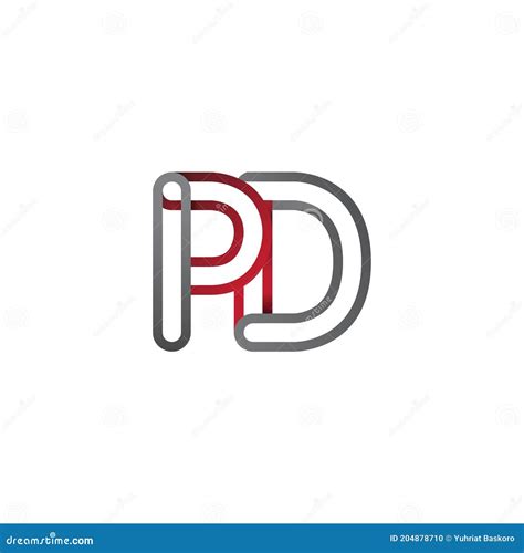 Letra Inicial Del Logotipo Pd Contorno Enlazado Logotipo Redondeado De