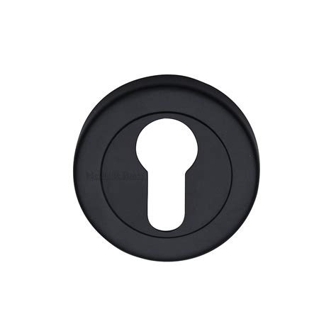 Heritage Brass Euro Profile Cylinder Escutcheon Matt Black Finish