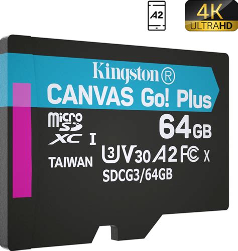 Карта памяті Kingston Microsdxc 64gb Canvas Go Plus Class 10 Uhs I U3 V30 A2 Sdcg364gbsp