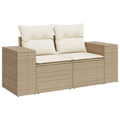 Sofa ogrodowa rattanowa 2 osobowa beżowa 186x62x Zakito Europe