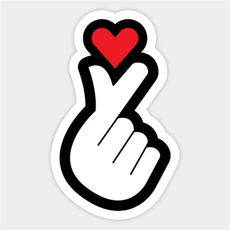 korean finger heart by hour design Casal de mãos dadas Adesivos