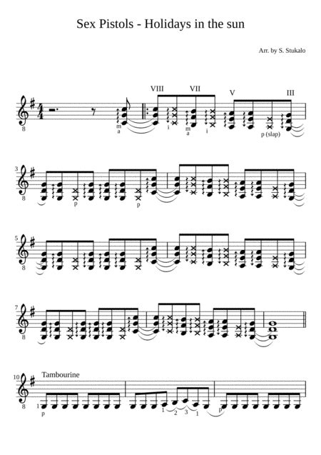 Holidays In The Sun By The Sex Pistols Electric Guitar Digital Sheet Music Sheet Music Plus