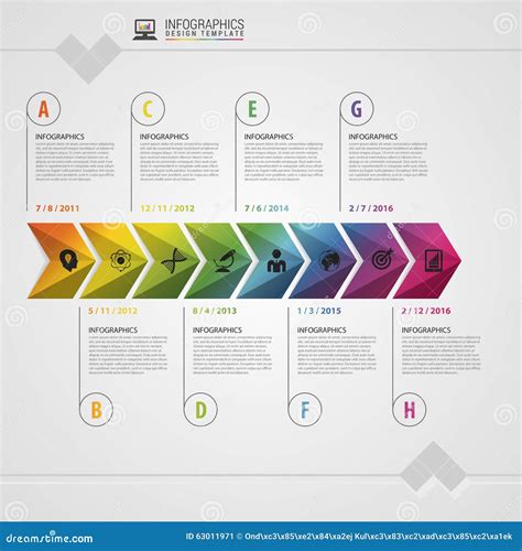 Colorful Timeline Infographics Layout With Four Steps Stock Image