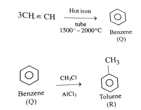 CaC 2 Overset H 2 O ToAoverset Red Tube Hot ToBunderset CH 3 Cl Overset AlCl 3 ToC In