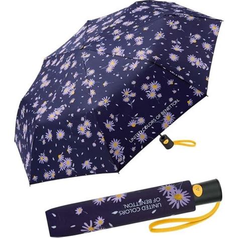 Benetton Mini Parapluie De Poche Automatique Pois Flowers Ocean