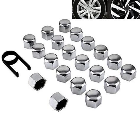 Mm Chrome Alloy Car Wheel Nut Bolt Covers Caps Universal For Etsy