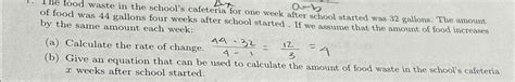 Solved The food waste in the school's cafeteria for one week | Chegg.com